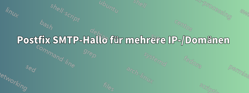 Postfix SMTP-Hallo für mehrere IP-/Domänen