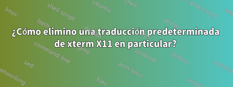 ¿Cómo elimino una traducción predeterminada de xterm X11 en particular?