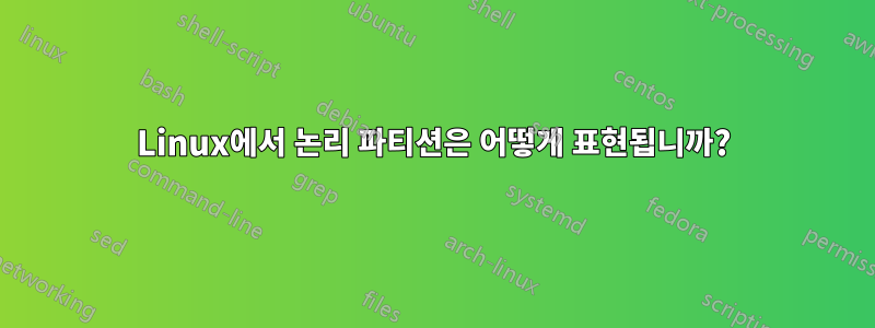 Linux에서 논리 파티션은 어떻게 표현됩니까?