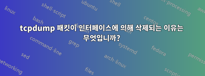 tcpdump 패킷이 인터페이스에 의해 삭제되는 이유는 무엇입니까?