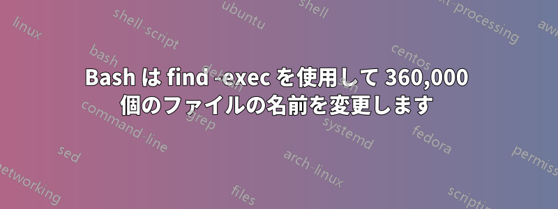 Bash は find -exec を使用して 360,000 個のファイルの名前を変更します