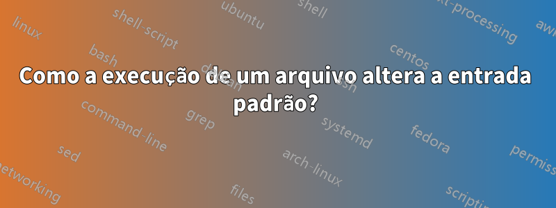 Como a execução de um arquivo altera a entrada padrão?