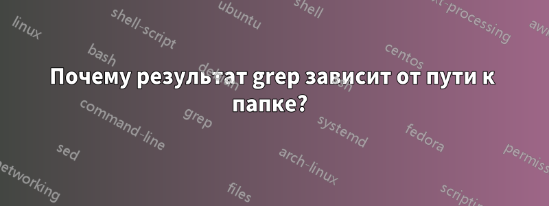 Почему результат grep зависит от пути к папке? 
