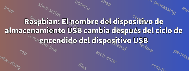 Raspbian: El nombre del dispositivo de almacenamiento USB cambia después del ciclo de encendido del dispositivo USB