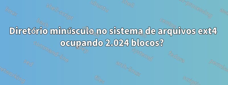 Diretório minúsculo no sistema de arquivos ext4 ocupando 2.024 blocos? 