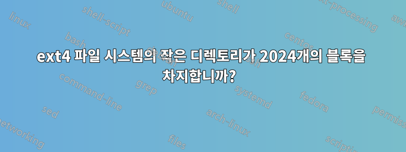 ext4 파일 시스템의 작은 디렉토리가 2024개의 블록을 차지합니까? 