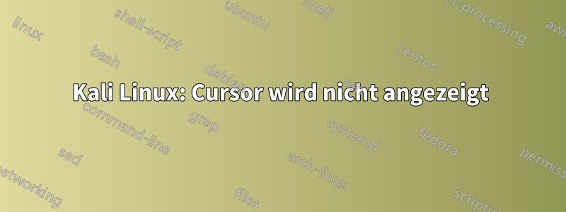 Kali Linux: Cursor wird nicht angezeigt