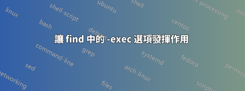 讓 find 中的 -exec 選項發揮作用