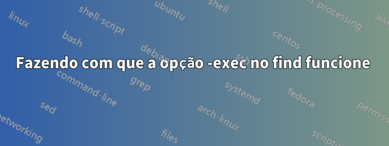 Fazendo com que a opção -exec no find funcione