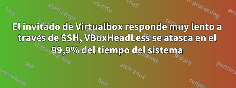 El invitado de Virtualbox responde muy lento a través de SSH, VBoxHeadLess se atasca en el 99,9% del tiempo del sistema