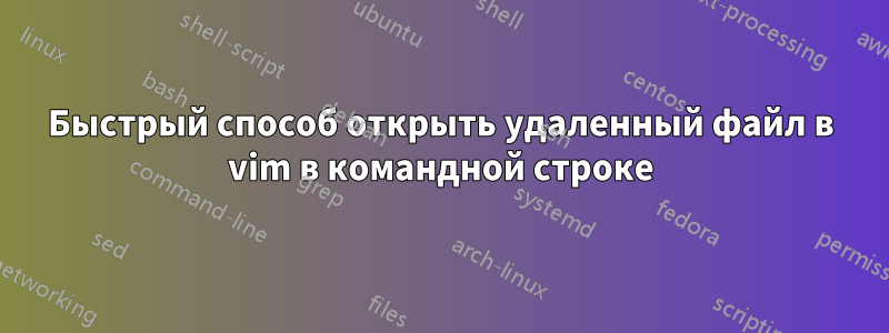 Быстрый способ открыть удаленный файл в vim в командной строке