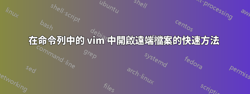 在命令列中的 vim 中開啟遠端檔案的快速方法