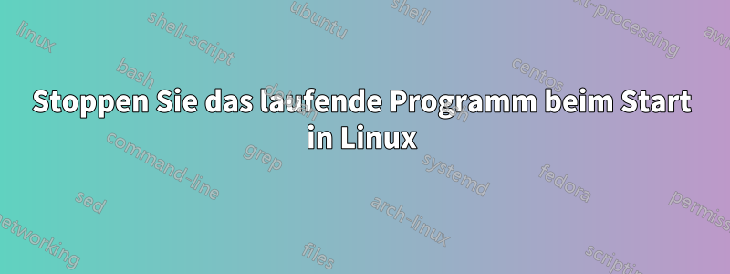 Stoppen Sie das laufende Programm beim Start in Linux