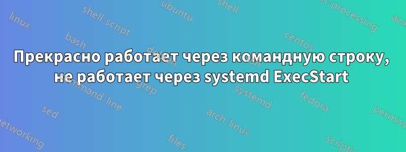 Прекрасно работает через командную строку, не работает через systemd ExecStart