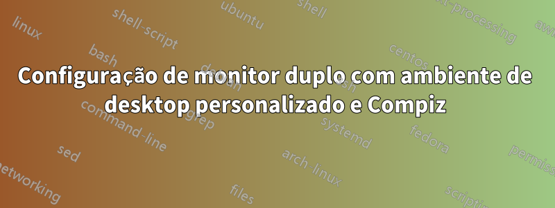 Configuração de monitor duplo com ambiente de desktop personalizado e Compiz