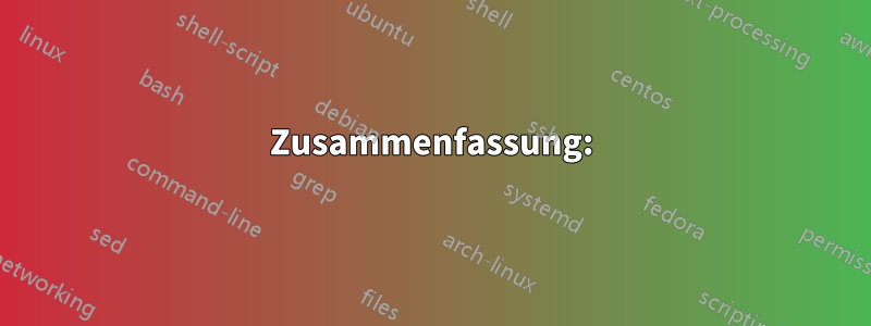 Zusammenfassung: