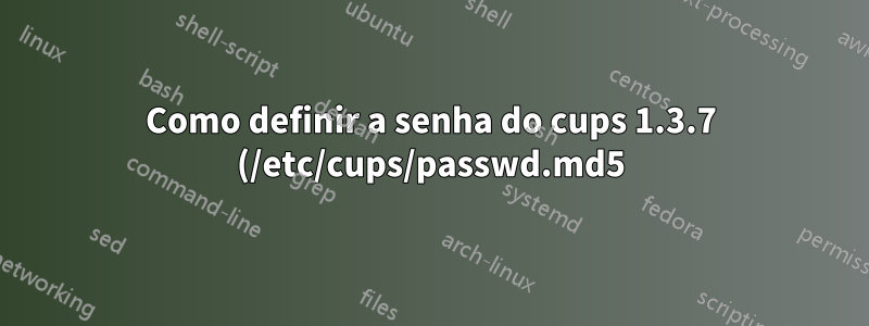 Como definir a senha do cups 1.3.7 (/etc/cups/passwd.md5) sem avisar?