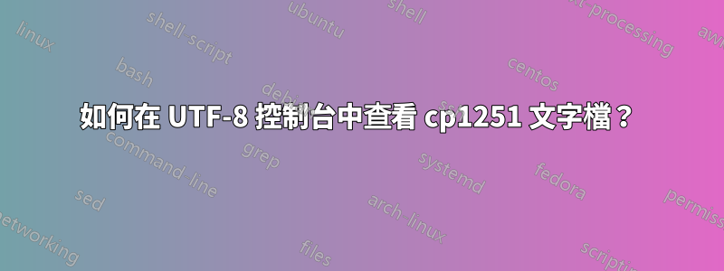 如何在 UTF-8 控制台中查看 cp1251 文字檔？