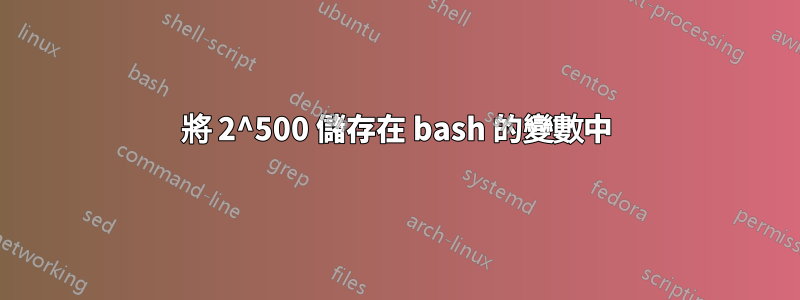 將 2^500 儲存在 bash 的變數中