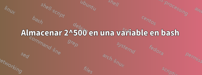 Almacenar 2^500 en una variable en bash