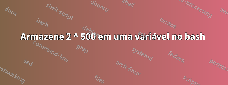 Armazene 2 ^ 500 em uma variável no bash