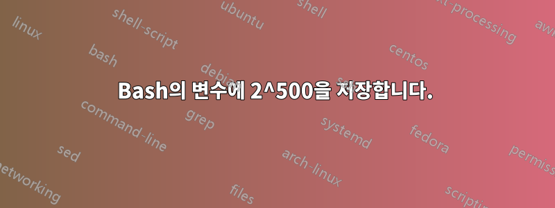 Bash의 변수에 2^500을 저장합니다.