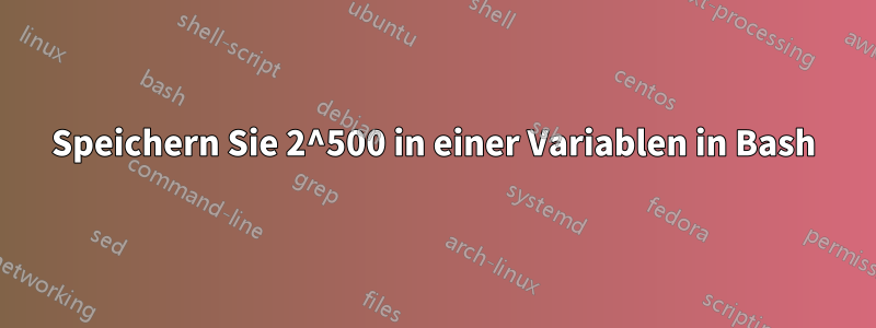 Speichern Sie 2^500 in einer Variablen in Bash