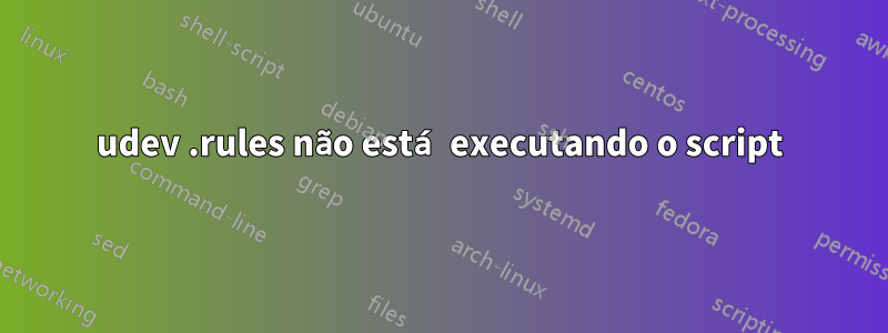 udev .rules não está executando o script