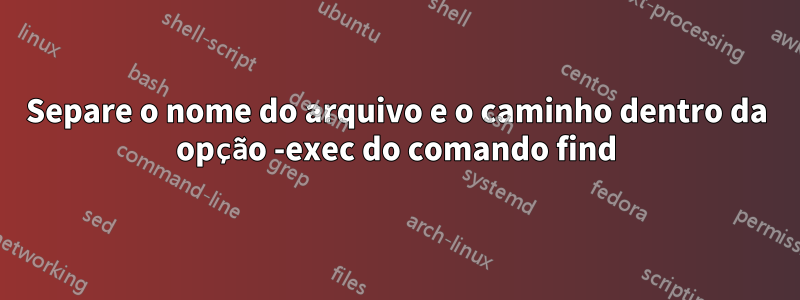 Separe o nome do arquivo e o caminho dentro da opção -exec do comando find