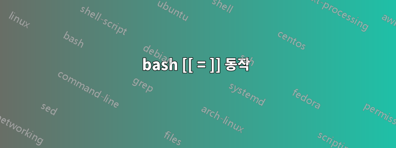 bash [[ = ]] 동작