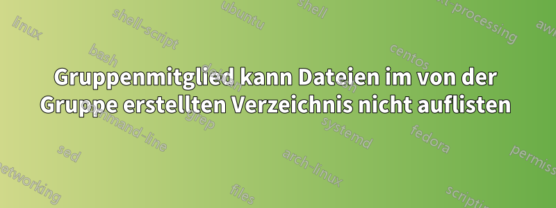 Gruppenmitglied kann Dateien im von der Gruppe erstellten Verzeichnis nicht auflisten