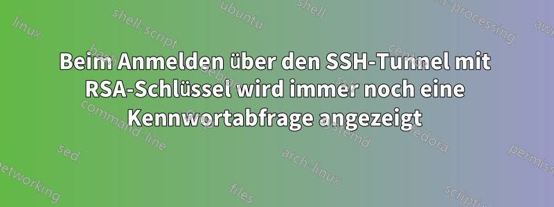 Beim Anmelden über den SSH-Tunnel mit RSA-Schlüssel wird immer noch eine Kennwortabfrage angezeigt