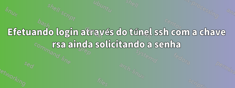 Efetuando login através do túnel ssh com a chave rsa ainda solicitando a senha