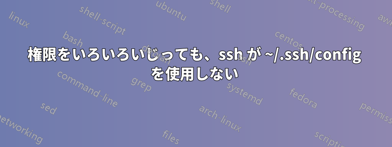 権限をいろいろいじっても、ssh が ~/.ssh/config を使用しない