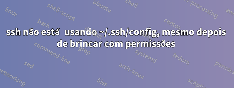 ssh não está usando ~/.ssh/config, mesmo depois de brincar com permissões