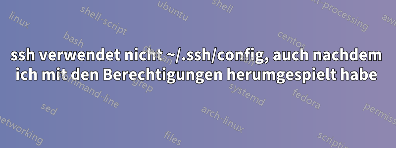 ssh verwendet nicht ~/.ssh/config, auch nachdem ich mit den Berechtigungen herumgespielt habe