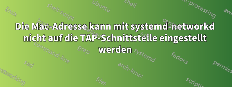 Die Mac-Adresse kann mit systemd-networkd nicht auf die TAP-Schnittstelle eingestellt werden