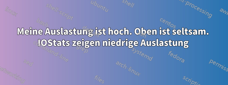 Meine Auslastung ist hoch. Oben ist seltsam. IOStats zeigen niedrige Auslastung