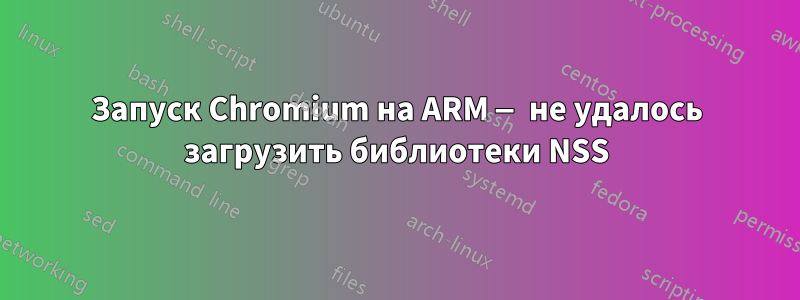 Запуск Chromium на ARM — не удалось загрузить библиотеки NSS