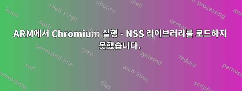 ARM에서 Chromium 실행 - NSS 라이브러리를 로드하지 못했습니다.