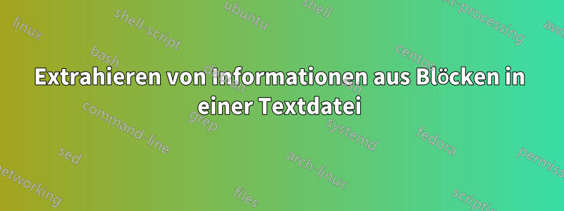 Extrahieren von Informationen aus Blöcken in einer Textdatei