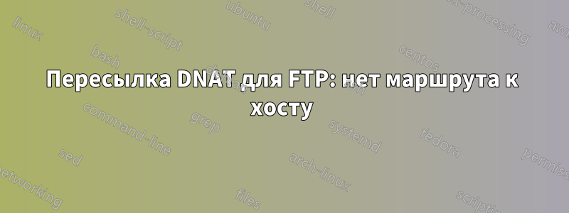 Пересылка DNAT для FTP: нет маршрута к хосту