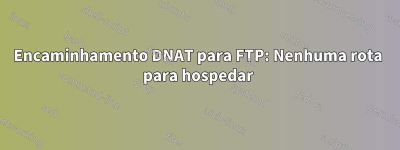 Encaminhamento DNAT para FTP: Nenhuma rota para hospedar