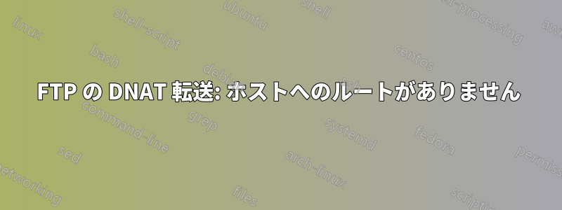 FTP の DNAT 転送: ホストへのルートがありません