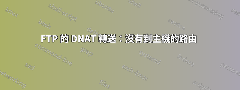 FTP 的 DNAT 轉送：沒有到主機的路由