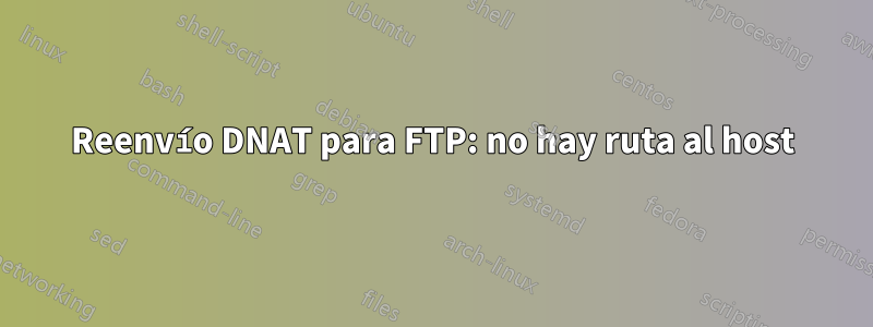 Reenvío DNAT para FTP: no hay ruta al host