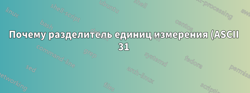 Почему разделитель единиц измерения (ASCII 31) не виден в выходных данных терминала?