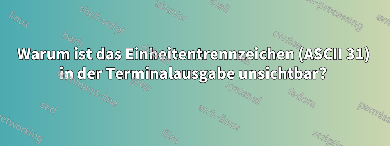 Warum ist das Einheitentrennzeichen (ASCII 31) in der Terminalausgabe unsichtbar?