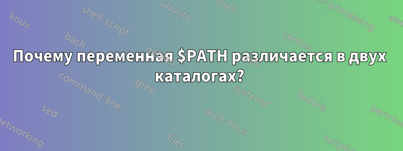 Почему переменная $PATH различается в двух каталогах?