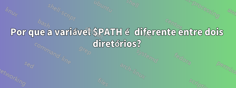 Por que a variável $PATH é diferente entre dois diretórios?